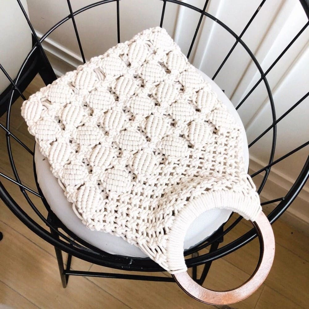 Tote bag macramé beige