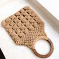 Tote bag macramé camel