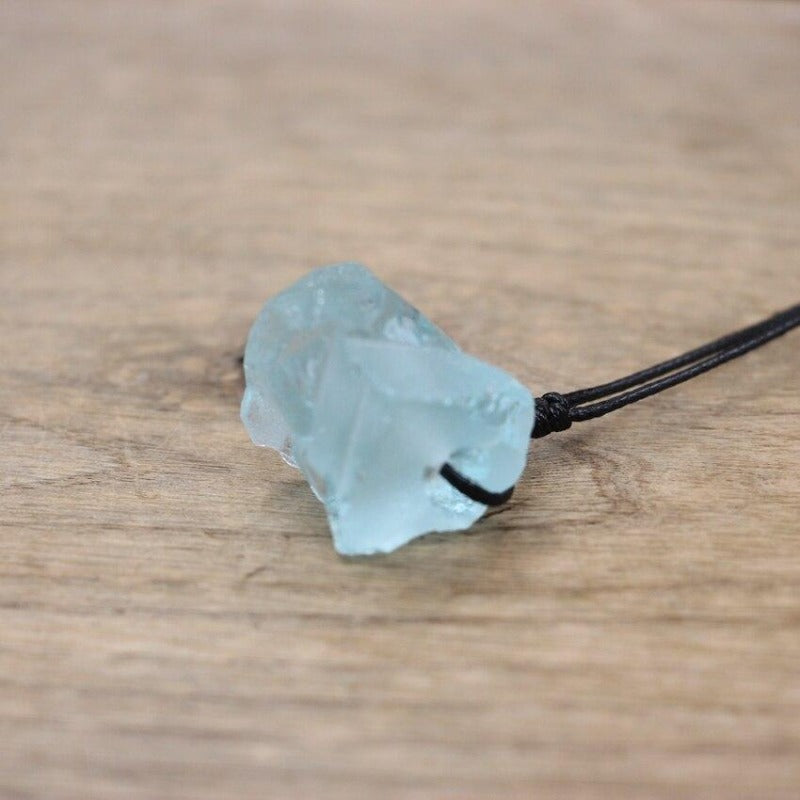 Collier micro macramé pierre naturelle