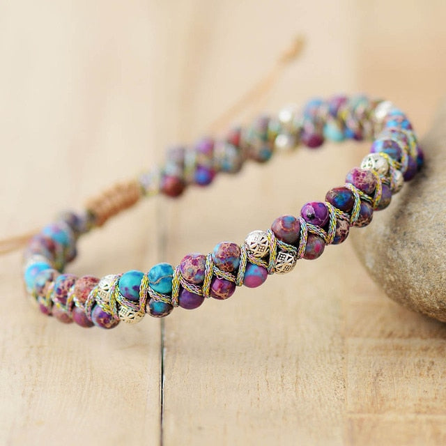 Bracelet macramé avec perles