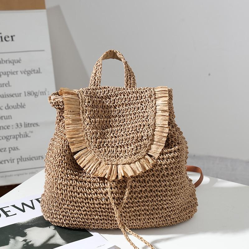 Sac à dos macramé camel