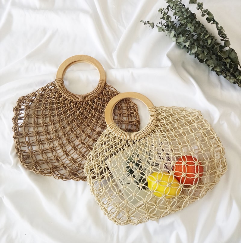 Sac macramé rond corde