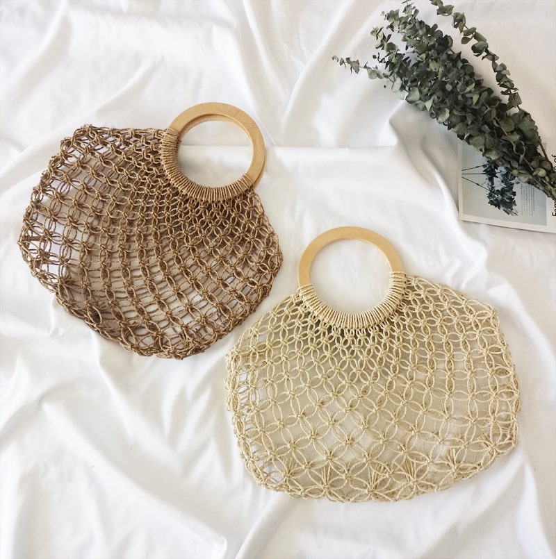 Sac rond en macramé